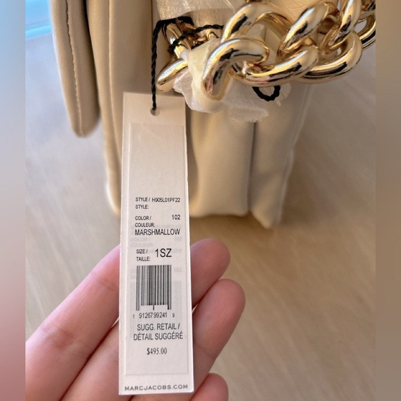 NWT Marc Jacobs The J Link Shoulder Bag Marshmallow | Gold Chain - Picture 3 of 6